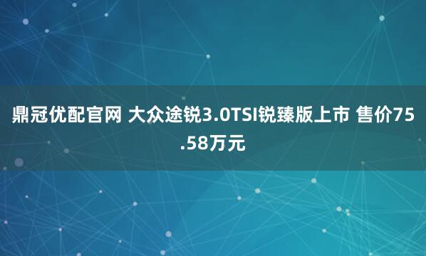 鼎冠优配官网 大众途锐3.0TSI锐臻版上市 售价75.58万元