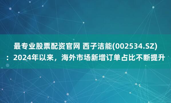 最专业股票配资官网 西子洁能(002534.SZ)：2024年以来，海外市场新增订单占比不断提升