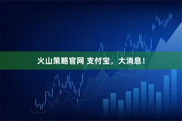 火山策略官网 支付宝，大消息！